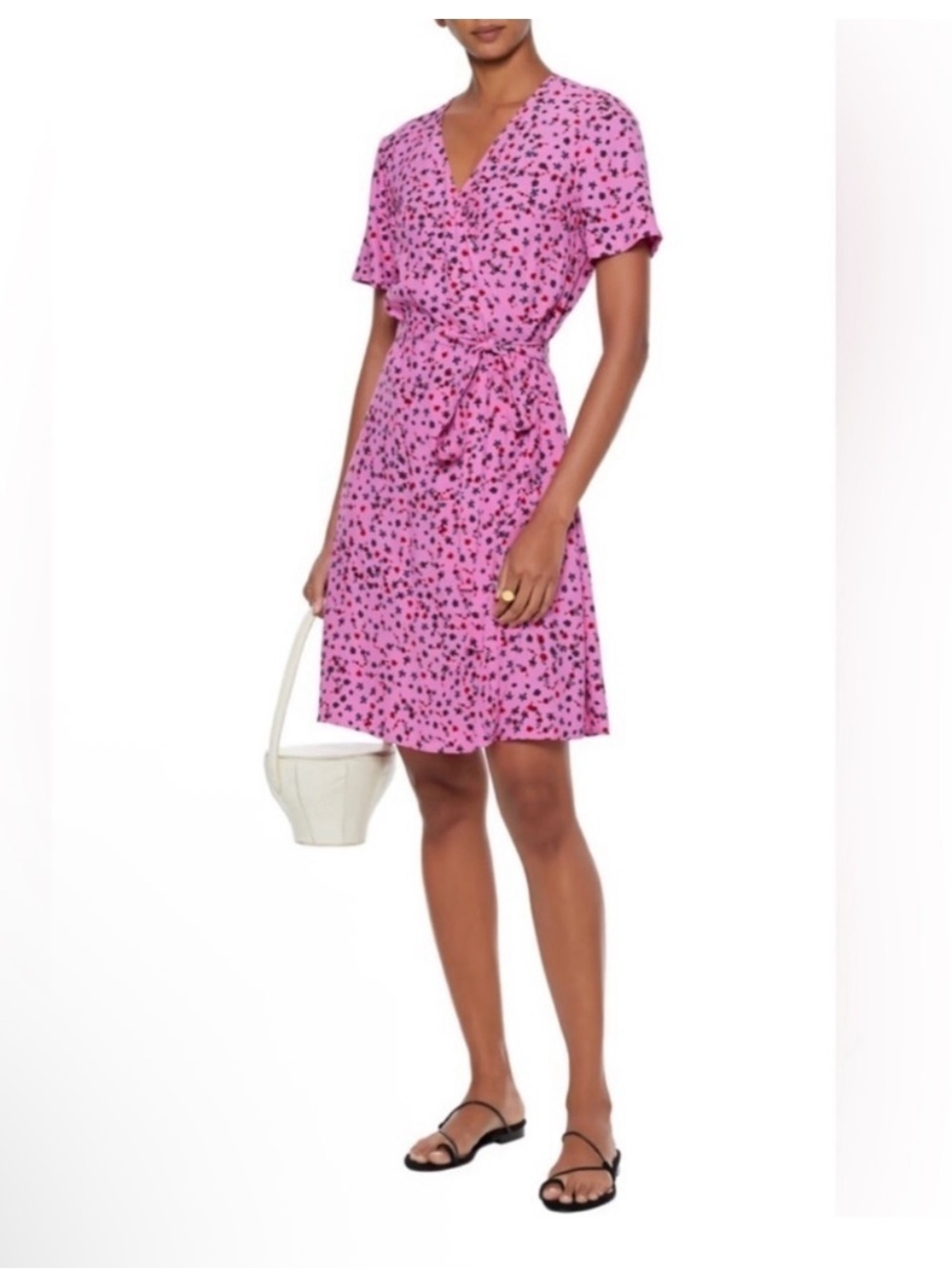 Diane Von Furstenberg Pink Printed Wrap Dress
